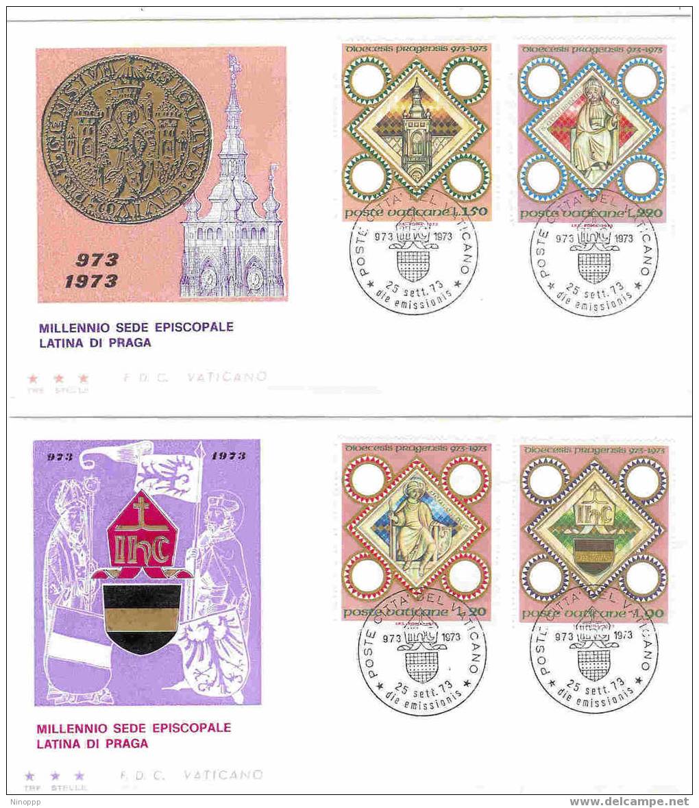 Vatican-1973 Prague Millennium FDCs - Covers & Documents