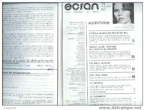 FRANCE:ECRAN 79:18-9-83.80 Pages.Nombreuses Photos.Filmographie D´acteurs. - Cinéma