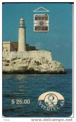 CUBA  $25US   LIGHTHOUSE  ON  THE  ROCK   CHIP  MINT  OR EF USED READ DESCRIPTION !! - Cuba