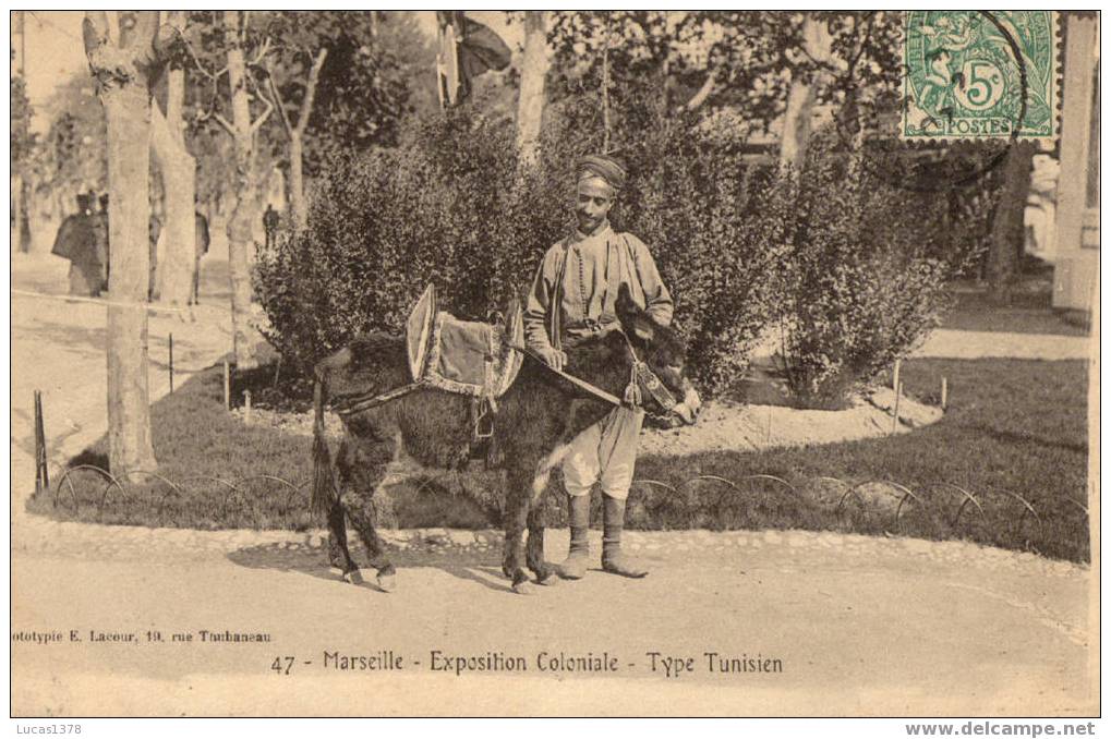 13 / MARSEILLE / EXPOSITION COLONIALE /TYPE TUNISIEN / EDIT LACOUR - Expositions Coloniales 1906 - 1922