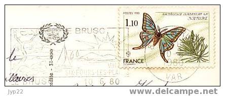 Jolie CP Var 83 Six Fours Le Brusc Multivue Centre De Vacances C.C.A.S. - Flamme Du Brusc / Tp Papillon N° 2089 - Six-Fours-les-Plages