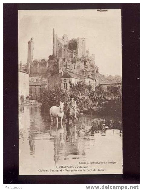 007256 Chauvigny Château Baronnial Vue Prise Sur Le Bord Du Talbat édit.caillaud N°9 Animée Belle Carte - Chauvigny