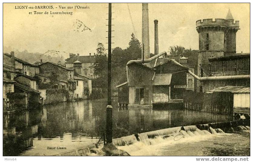 D.55.  LIGNY-EN-BARROIS. VUE SUR L'ORNAIN ET TOUR DE LUXEMBOURG - Ligny En Barrois