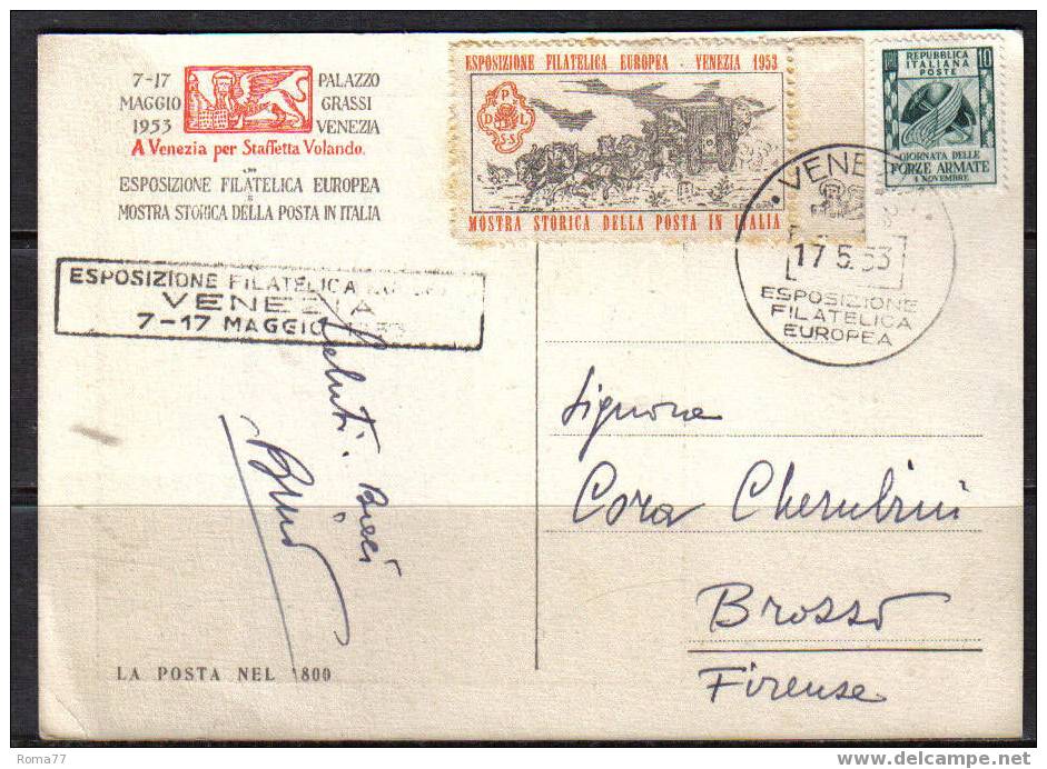 BOL1137 - REPUBBLICA , MOSTRA DI VENEZIA 17/5/1953 - Bourses & Salons De Collections