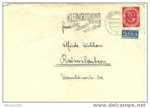 Germany - Umschlag Echt Gelaufen / Cover Used # 22.11.1952 (1380)- - Cartas & Documentos