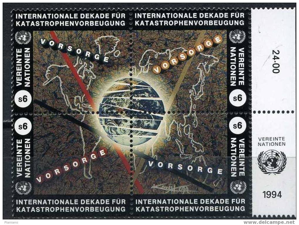 PIA - ONW  - 1994 - Décennie De La Prévention Des Catastrophes Naturelles  - (Yv 190-93) - Nuevos