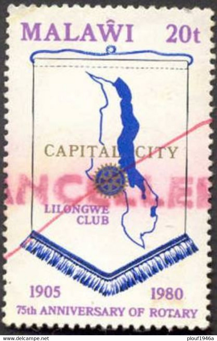 Pays : 291,1 (Malawi (ex-Nyassaland) : République) Yvert Et Tellier N° :   348 (o)  [ROTARY] - Malawi (1964-...)