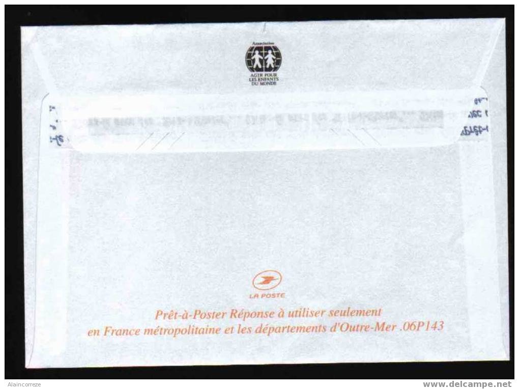Entier Postal PAP Réponse Nord Lille Agir Pour Les Enfants Du Monde Autorisation 60031 N° Au Dos: 06P143 - PAP: Ristampa/Lamouche