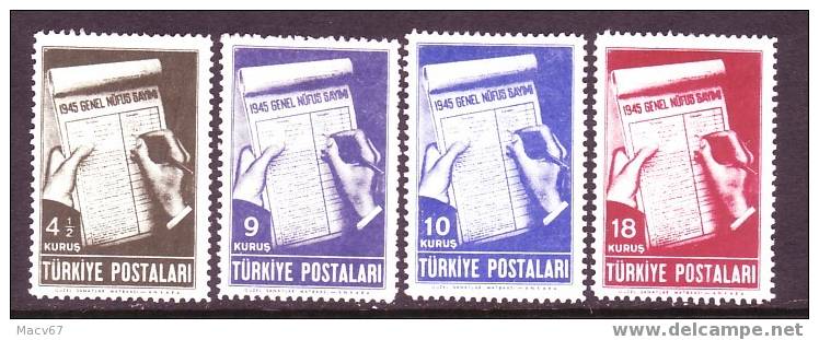 Turkey 929-32  *  PUBLIC  CENSUS - Unused Stamps