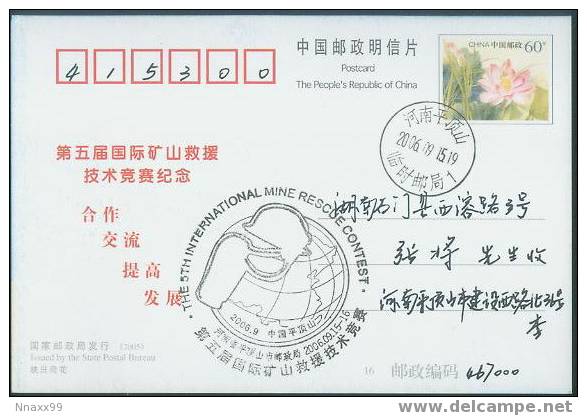 Safe Production Inspect Work - 2006 China 5th International Mine Rescue Contest Prepaid Postcard - B - Erste Hilfe