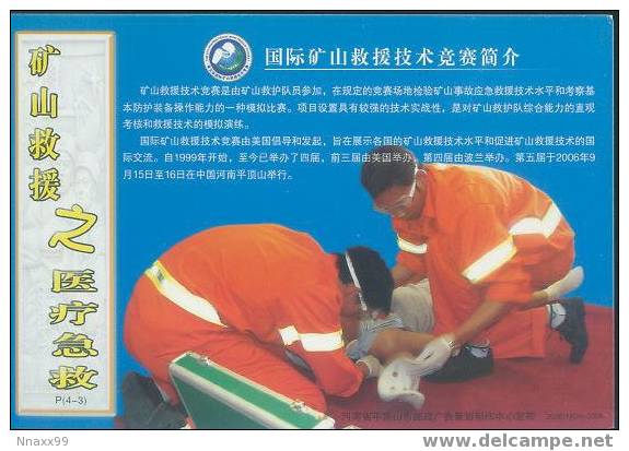 Safe Production Inspect Work - 2006 China 5th International Mine Rescue Contest Prepaid Postcard - C - Primeros Auxilios