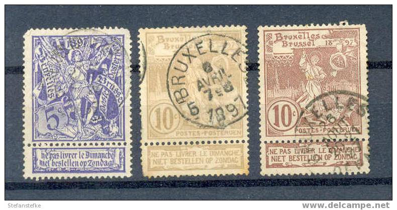 Belgie Ocb Nr : 71 - 73 Gestempeld  (zie Scan) Defaux - 1894-1896 Expositions