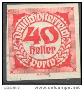 Austria Postage Dues 1920 Mi / ANK 99 Imperforated  Used / Obl. / Gestempelt - Taxe