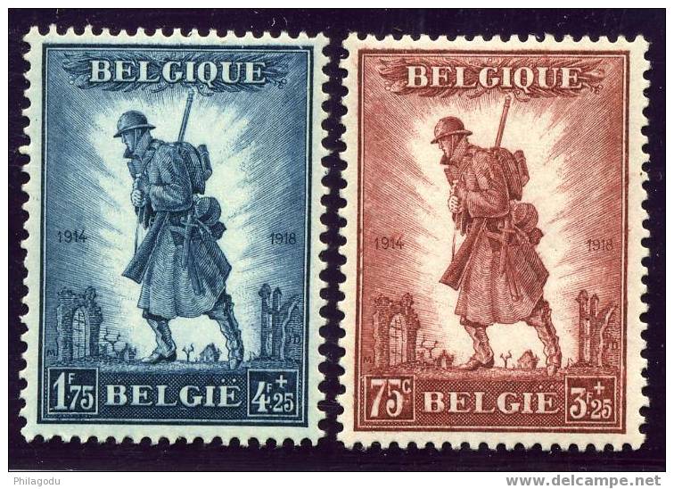 Belgique Nr. 351-352 INFANTERIE  Luxe  ++  POSTFRIS  MNH  C. 425 &euro; - Neufs