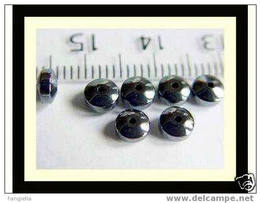 Lot De 10 Perles Rondelles En Véritable Hématite 4mm - Perle