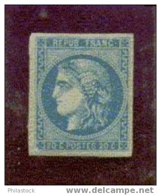 FRANCE Nº 46 B *  Tres Belle Presentation Recto Verso Mais Repare - 1870 Ausgabe Bordeaux