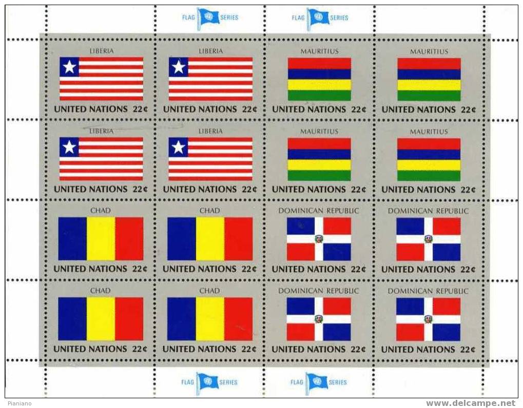 PIA - ONN - 1985 - Drapeaux - (Yv 440-55 X 4) - Blocks & Sheetlets