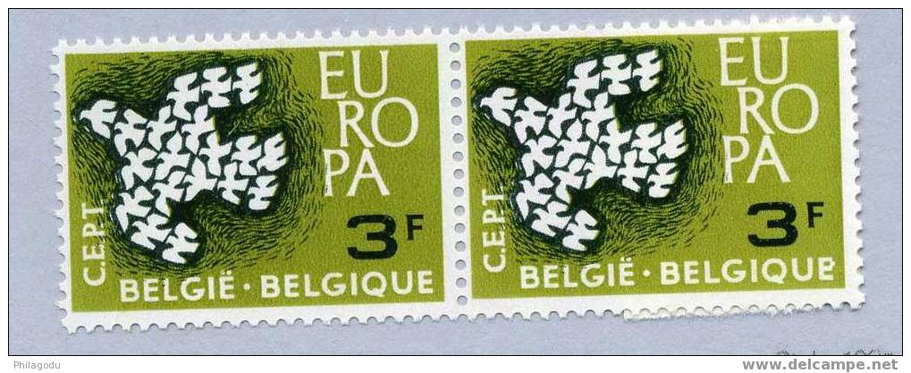 Belgique Variété EUROPA 1961  1193V1  Point Blanc Dans Le Dernier E - Autres & Non Classés