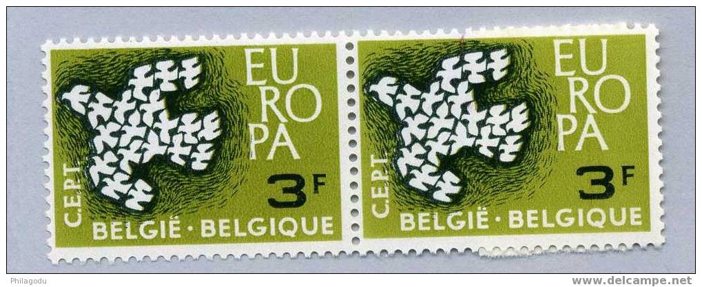 Belgique Variété EUROPA 1961  1193V2 Chiffre 3 Mal Formé - Altri & Non Classificati