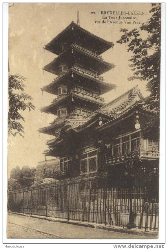 Laeken - Laken (Bruxelles - Brussel). La Tour Japonaise, Vue De L'avenue Van Praet. Japanse Toren. Timbre - Zegel N° 194 - Laeken