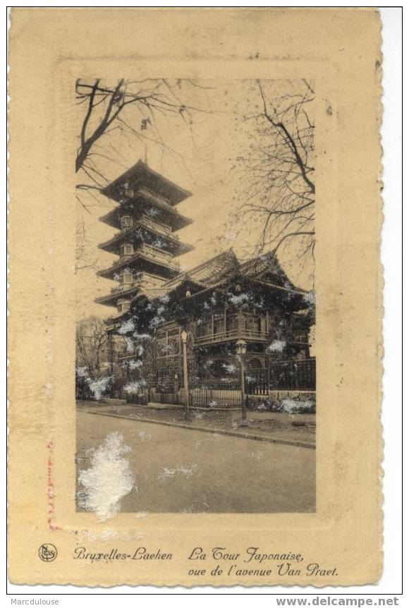 Laeken - Laken (Bruxelles - Brussel). La Tour Japonaise, Vue De L'avenue Van Praet. Japanse Toren. - Laeken