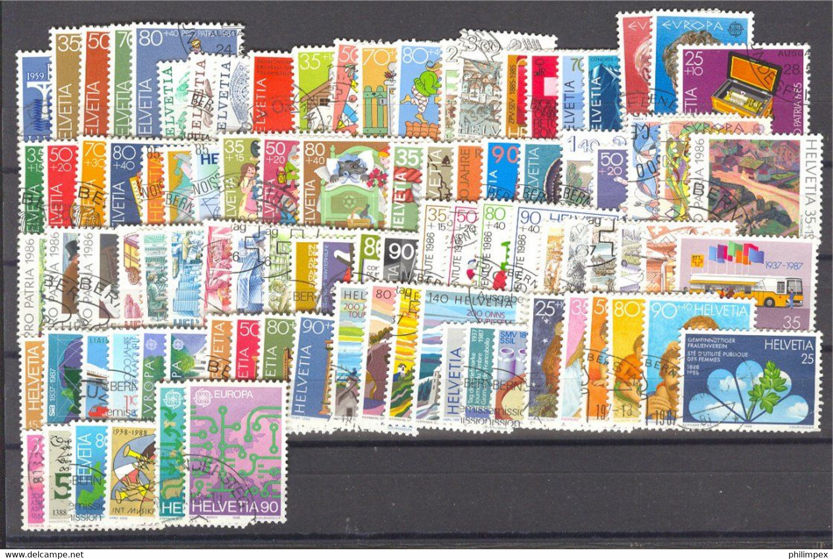 SWITZERLAND, VERY NICE COLLECTION 1960-90 USED, ALL VERY CLEAN CANCELLATIONS - Collections