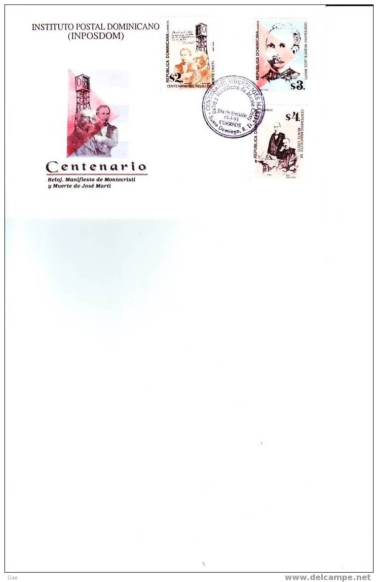 DOMINICANA  1995 - FDC - Ill Special Cancel Marti - Repubblica Domenicana