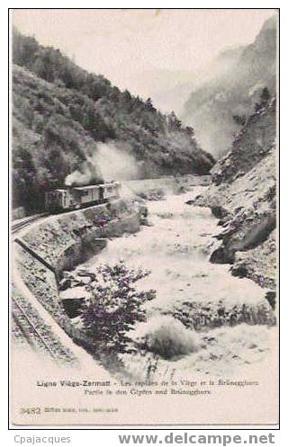 LIGNE VIEGE -ZERMATT AVEC TRAIN. - Viège