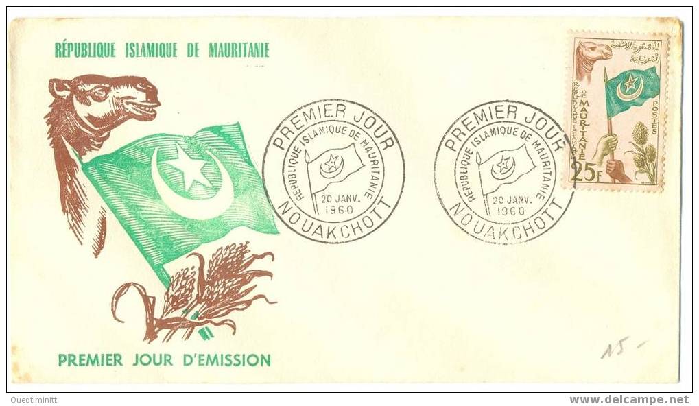 Mauritanie/FDC/Enveloppe 1er Jour.chameau.drapeau. - Mauritania (1960-...)