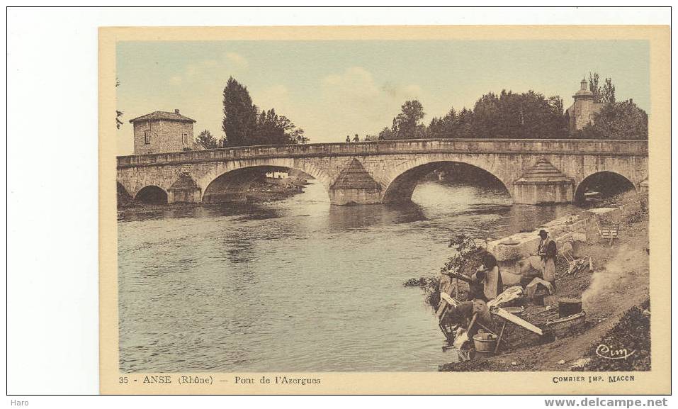 ANSE - Le Pont De L'Azergues - Lavandières , Belle Animation  (187) - Anse