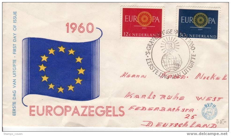 NETHERLANDS FDC MICHEL 753/54 EUROPA 1960 GRAVENHAGE - 1960