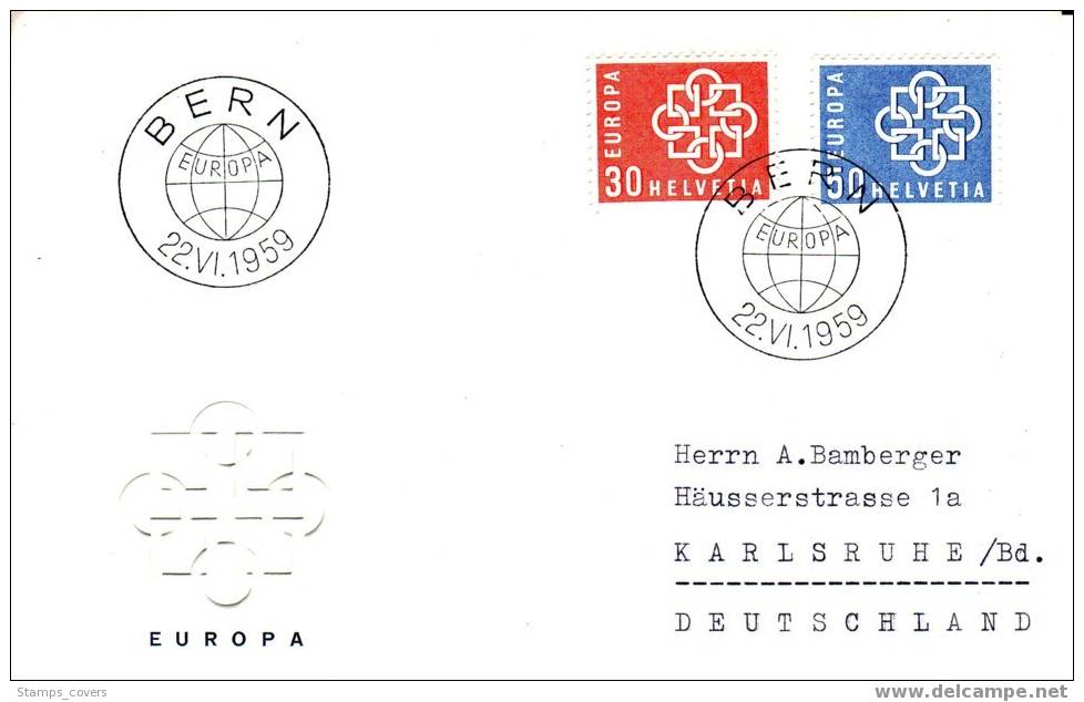 SWITZERLAND FDC MICHEL 679/80 EUROPA 1959 BERN - 1959