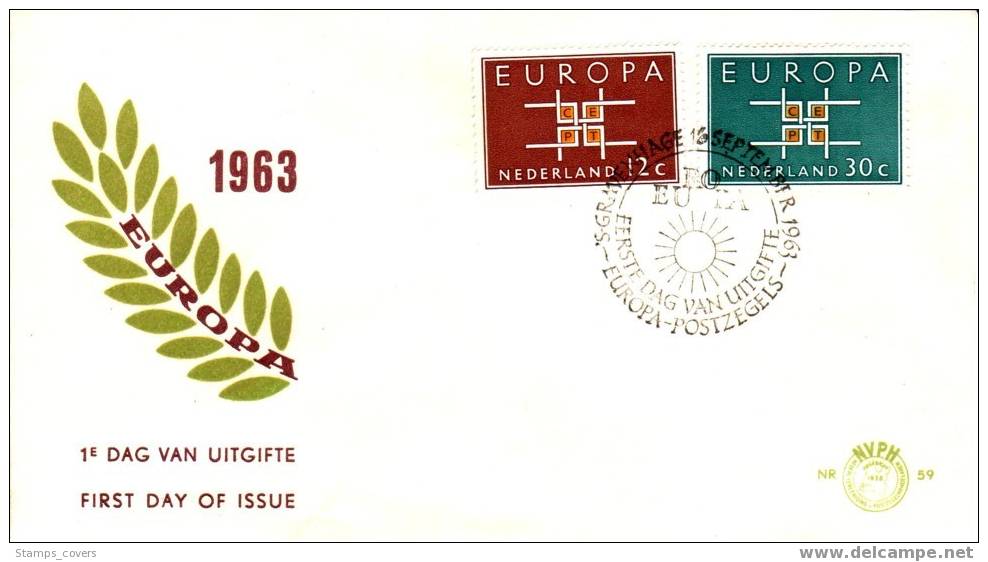 NETHERLANDS FDC MICHEL 806/07 EUROPA 1963 GRAVENHAGE - 1963