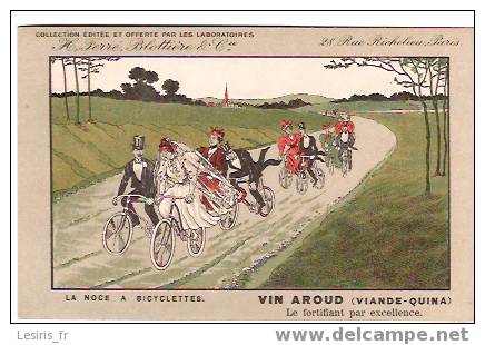 CPA - LA NOCE A BICYCLETTES - VIN AROUD - VIANDE-QUINA - LABORATOIRES H. FERRE BLOTTIERE & Cie  - PARIS - Matrimonios