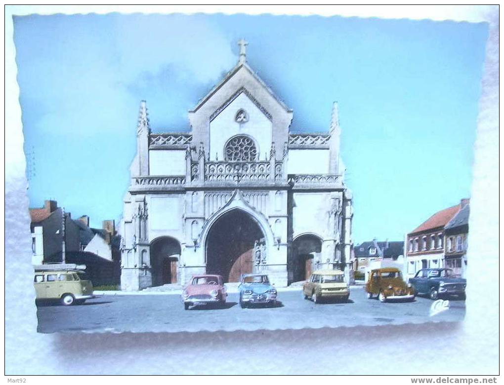 80 DOULLENS EGLISE ET PLACE DU MARCHE A BLE AMI 6 404 DS 19  CP ANNEES 60 - Doullens