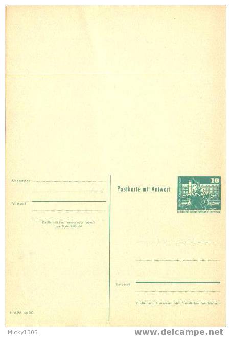 DDR / GDR Ganzsache Postkarte ** / Postcard ** (X181) - Postcards - Mint