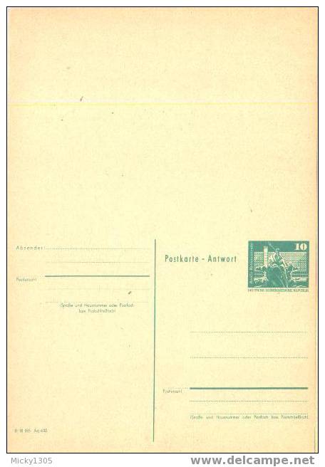 DDR / GDR Ganzsache Postkarte ** / Postcard ** (X181) - Postcards - Mint