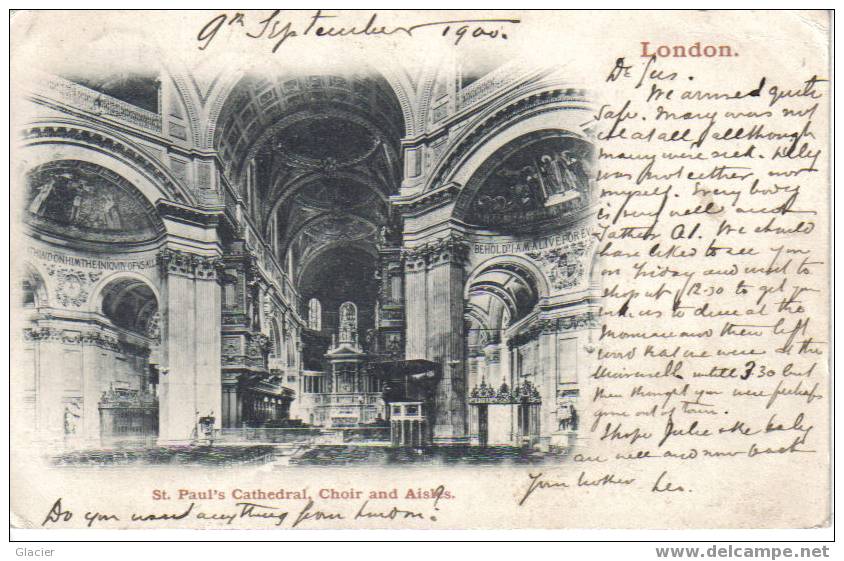 LONDON - St Paul´s Cathedral Choir And Aisles - 9 Sept 1900 - St. Paul's Cathedral