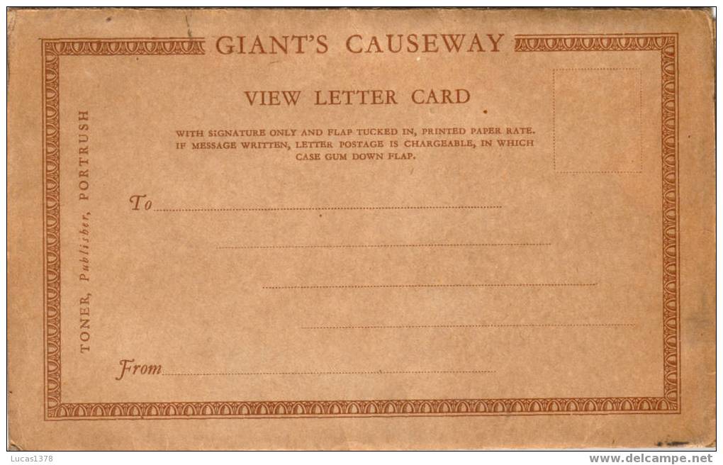 ENVELOPPE EN PARFAIT ETAT DE 5 CARTES DE GIANT'S CAUSEWAY / VOIR PHOTOS / RARE +++ - Antrim