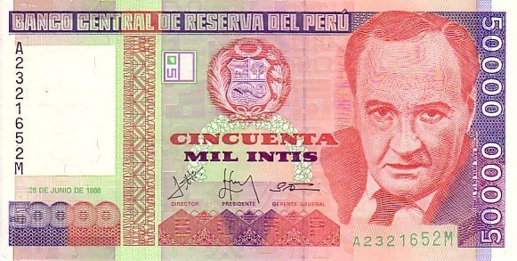 PEROU  50 000 Intis Daté Du 28-06-1988   Pick 142   ****BILLET  NEUF**** - Perú