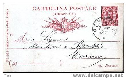 PERUGIA - Anno 1890 - Entiers Postaux