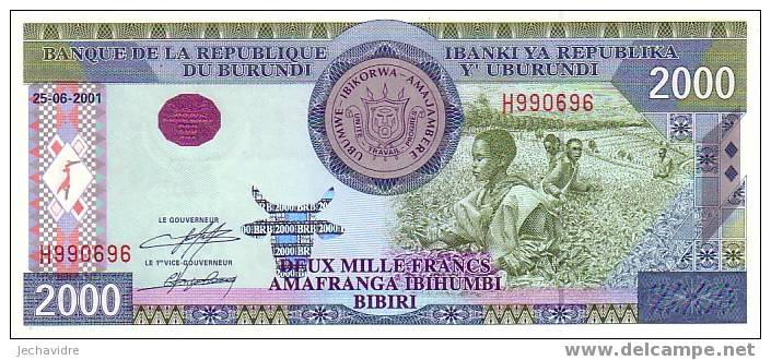 BURUNDI   2 000 Francs   Daté Du 25-06-2001    Pick 41     ***** BILLET  NEUF ***** - Burundi