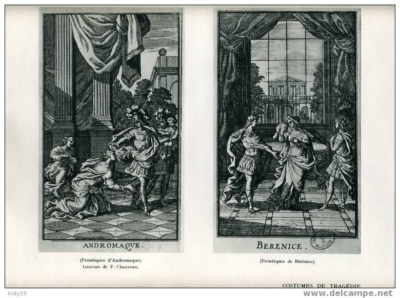 COSTUMES DE TRAGEDIE : "ANDROMAQUE" ET"BERENICE"(REPRODUCTION DE GRAVURE DE CHAUVEAU) - Theatre, Fancy Dresses & Costumes