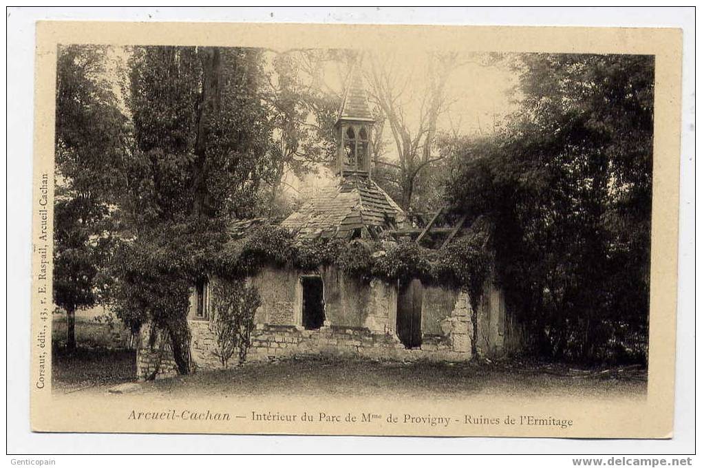 H102 - ARCUEIL CACHAN - Intérieur Du Parc De Madame De PROVIGNY - Ruines De L'Ermitage (dos Non Divisé) - Arcueil