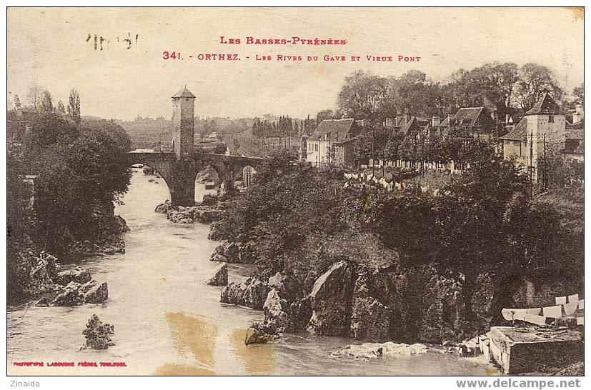 CPA D'ORTHEZ - LES RIVES DU GAVE ET LE VIEUX PONT - Orthez