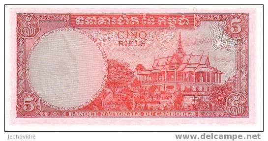 CAMBODGE   5 Riels  Non Daté   Pick 10c  Signature 8     ***** BILLET  NEUF ***** - Cambodia