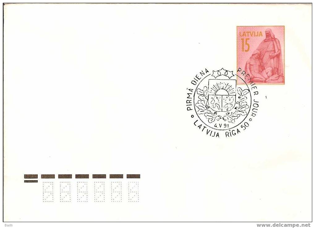 LETTONIE ENTIER POSTAL 1991 - Lettonie