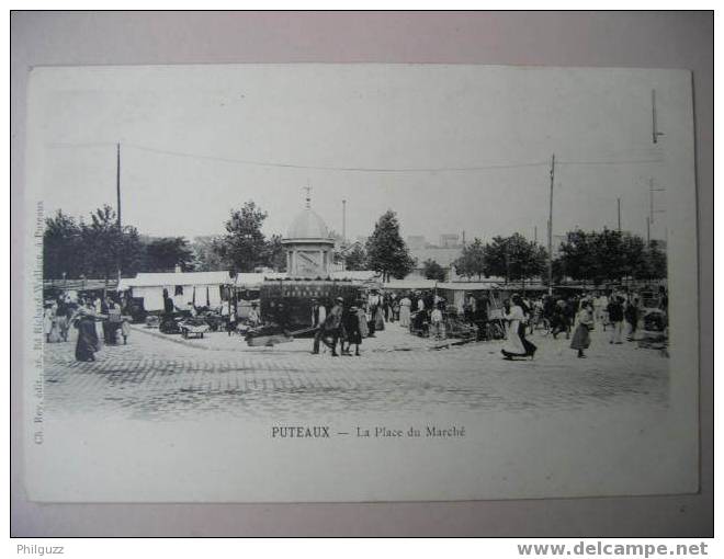 Carte Postale PUTEAUX LA PLACE DU MARCHE LE MARCHE ANIME - Puteaux