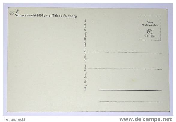 D 2993 - Schwarzwald Höllental Titisee Feldberg - S/w MBk - Hochschwarzwald