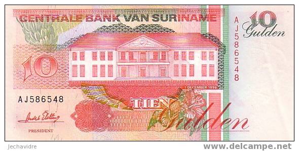 SURINAM   10 Gulden  Daté Du 01-12-1996   Pick 137b     ***** BILLET  NEUF ***** - Surinam